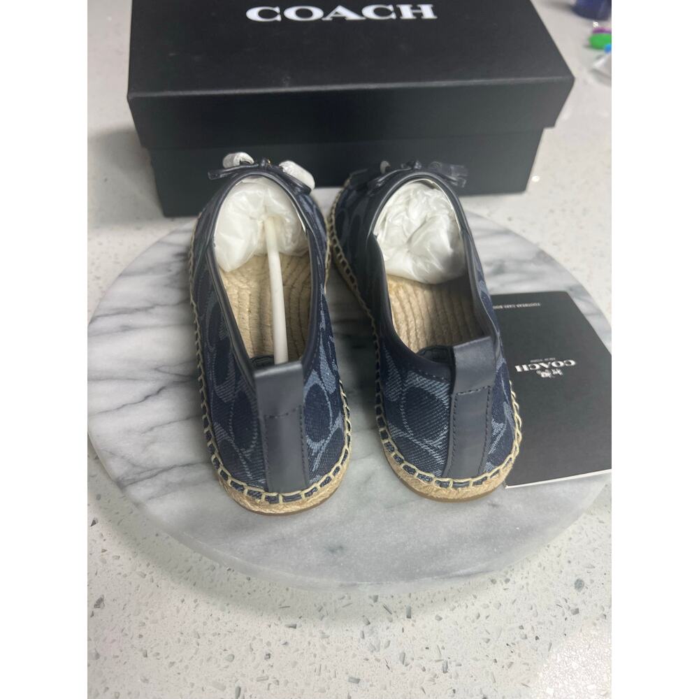 NIB COACH Carson Denim Signature Blue Espadrille Flats-FG3482 Size 6 - Picture 5 of 9